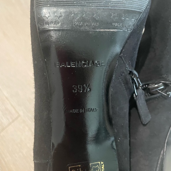 Black Suede Balenciaga Ankle Booties 39.5 - Picture 7 of 8
